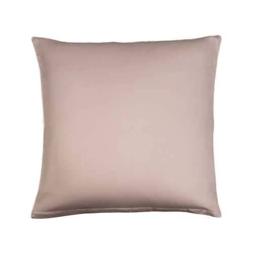 Örngott 60x63 cm - 100% bomullssatin - Solid grått örngott med pipingkant - Extra mjukt örngott från By Borg