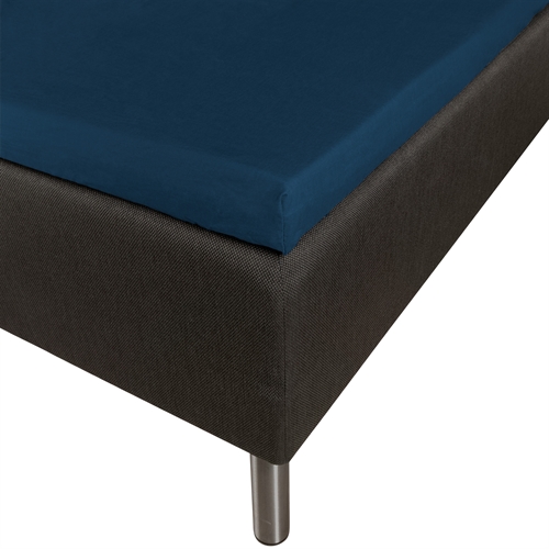 Mjukt övermadrasslaken 180x200 - 100% bomullssatin - 8 cm i höjd - Blått lakan för bäddmadrass - By Night satinlakan