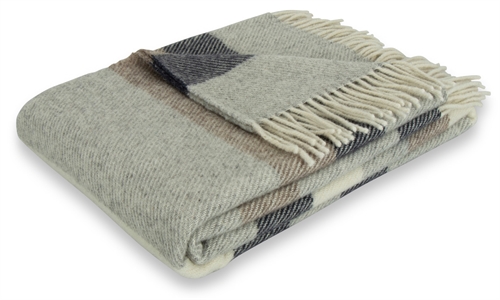 Ullpläd - Mjuk ullpläd - Lines grey - 130x200 cm - Nordstrand Home