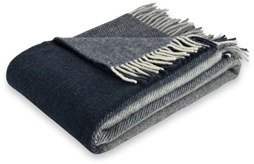 Ullpläd - Mjuk ullpläd - Fade check blå - 130x200 cm - Nordstrand Home