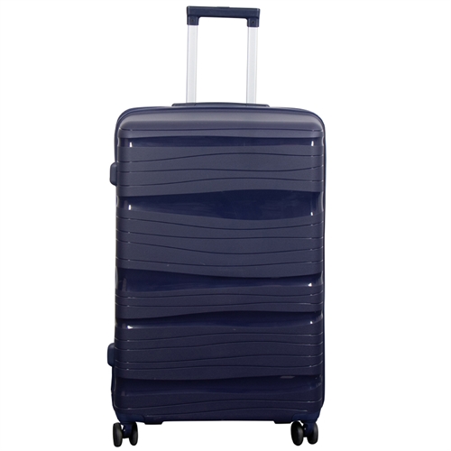 Stor resväska - Waves blå - Lättviktsresväska i polypropen - Smart resväska