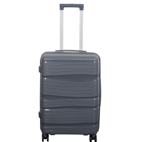 Resväska - Waves grå - Mellan storlek - Lättvikt resväska i polypropen - Smart resväska