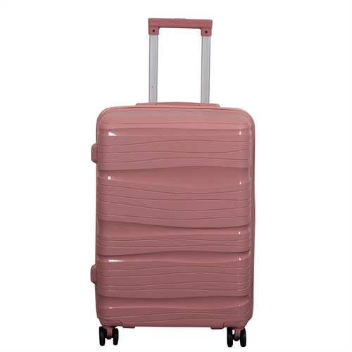 Resväska - Waves rosa - Medelstorlek - Lättvikts resväska i polypropylen - Smart resväska