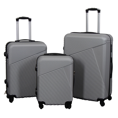 Resväskset - 3 st. - Hardcase resväskor - Silver lines - Lättviktsresväskor