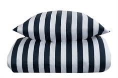 Påslakanset till dubbeltäcke - Nordic Stripe mörkblå - Randigt - 100% bomullssatin - 200x200cm