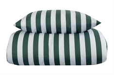 Påslakanset till dubbeltäcke - 200x200cm - Nordic Stripe Grön - Randigt - 100% bomullssatin