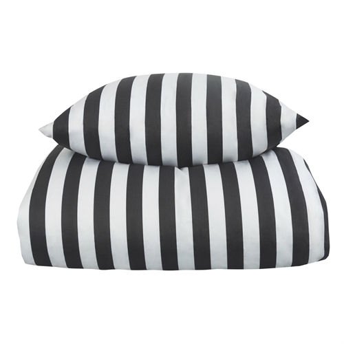 Sängkläder - 100% bomullssatin - Nordic Stripe - Mörkgrå ränder