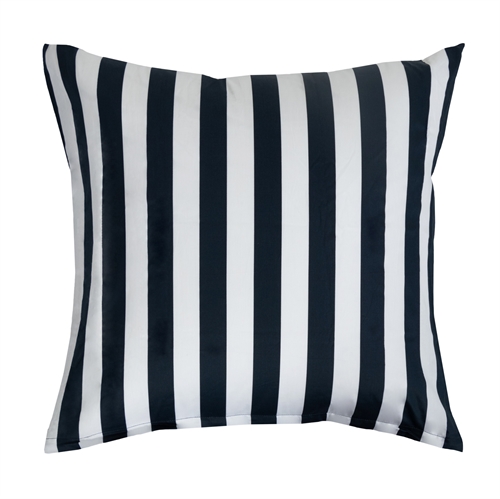 Kuddfodral 60x63 cm - Mjuk bomullssatin - Nordic Stripe - Mörkblå och vit