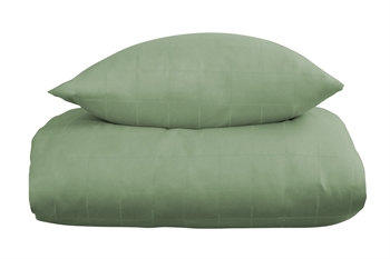 Påslakan 140x200 cm - Mjukt, jacquardvävt bomullssatin - Rutig grön - By Night sängset