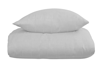 Påslakan för king size täcke 240x220 cm - Mjukt, jacquardvävt bomullssatin - Rutig vit - By Night sängset