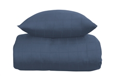 Jacquard vävda sängkläder - 200x200 cm - Check Blue - 100% bomullssatin