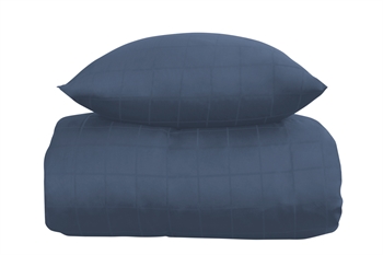 Påslakan för dubbeltäcke 200x200 cm - Mjukt, jacquardvävt bomullssatin - Rutig blå - By Night sängset