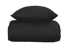 Jacquard vävt sängkläder - 140x200 cm - Check Black - 100% bomullssatin