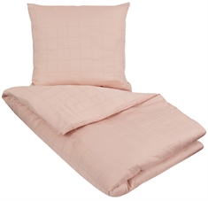 Jacquard vävda sängkläder - 140x200 cm - Check Rosa - 100% bomullssatin - By night