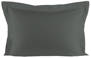 Örngott - 70x100 cm - Ekologisk bomullssatin - Randig mörkgrå - Turiform