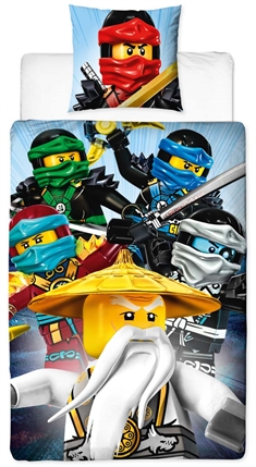 Påslakanset - LEGO Ninjago - Master Wu - 100% bomull - 2 i 1 design - 140x200 cm 