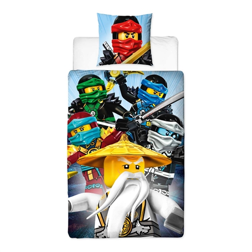 Ninjago sengetøy 140x200 cm - med Master Wu - LEGO Ninjago barnesengetøy - Vendbart design - Sengesett i 100% bomull