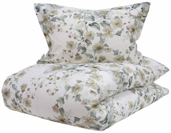 Turiform sängkläder - 140x220 cm - Lilly Beige - Blommiga sängkläder - 100% bomull satin bäddset