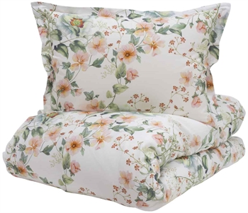 Turiform sängkläder - 140x220 cm - Lilly Red - Blommiga sängkläder - 100% bomull satin bäddset