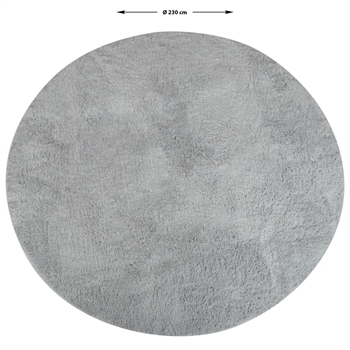 Matta - Rund matta - Diameter 230 cm - Grå - Långt lugg matta från Nordstrand Home