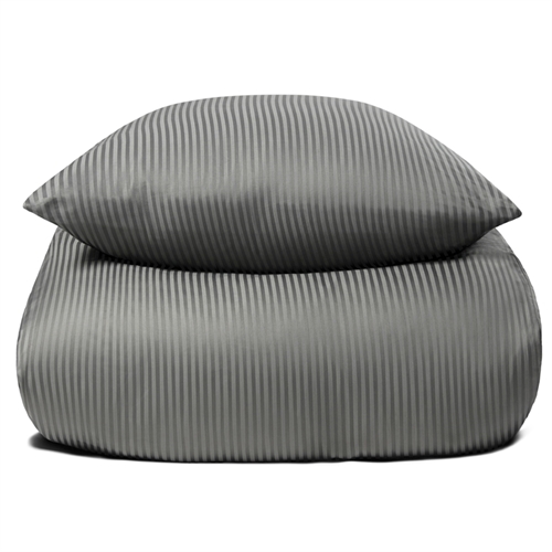 Sängkläder 200x200 cm - Grå, randiga sängkläder - 100% egyptisk bomull - Dubbelt påslakan