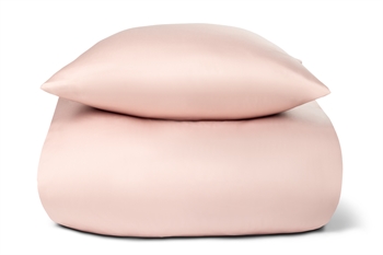 Dubbelt påslakanset i bambu - 200x220 cm - 100% naturlig bambu - Nature By Borg - Rosa satinvävt dubbelt täckset