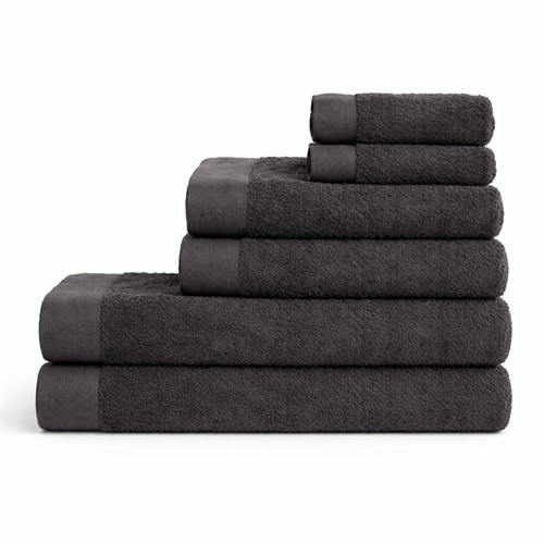 Bomullshanddukar - 100% bomull - 6-pack - Vallmo - Mörkgrå