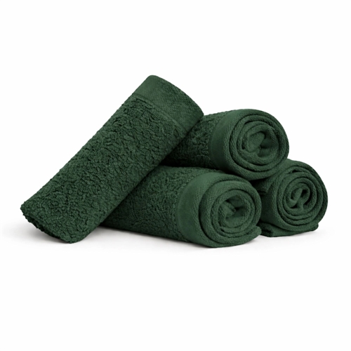 Bomullstvättlappar - 100% bomull - Tvättlappar 30x30 cm - 4-pack - Vallmo - Mörkgrön