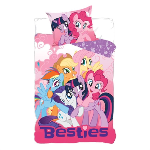 My Little Pony sängkläder - 150x210 cm - MLP Besties - 2 i 1 design - Sängkläder i 100% bomull