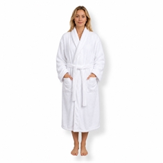 Morgonrock - Mjuk fleece - Vit