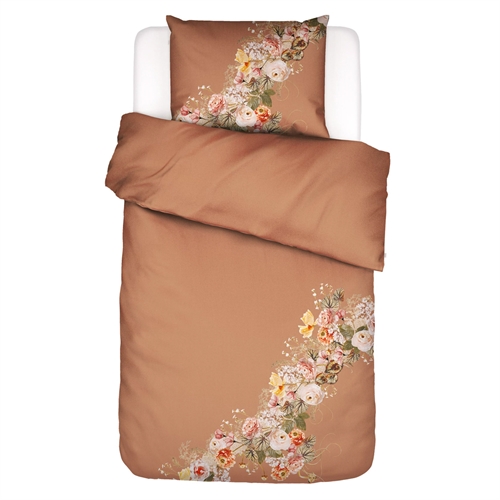 Blommiga sängkläder 140x200 cm - Masha - Vändbart sängkläder i 100 % bomullssatin - Essenza sängkläder