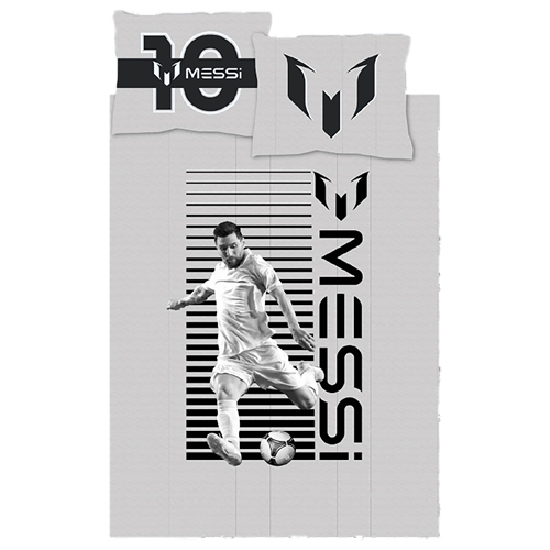 Sengetøy med Messi - 140x200 cm - Fotball sengetøy med Messi - Sengetøysett 100% myk bomull