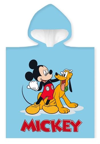 Handduksponcho til barn - Mickey Mouse og Pluto - 50x100 cm - Härligt mjuk kvalitet