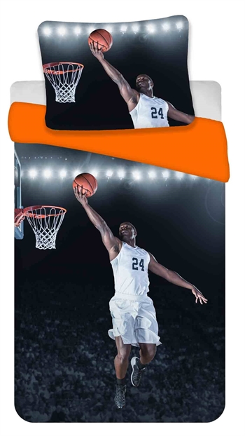 Påslakanset - 140x200 cm - Basketboll - 100% bomull
