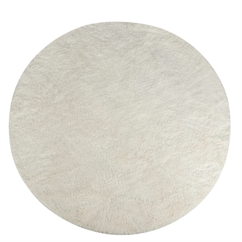 Rund matta - Matta Ø 160 cm - Vit - Lång ryamatta med halkfri baksida - Lös matta från Nordstrand Home
