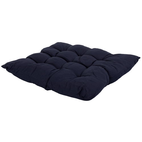 Stolsdyna - 35x35x6 cm - Mörkblå enfärgad trädgårdsdyna