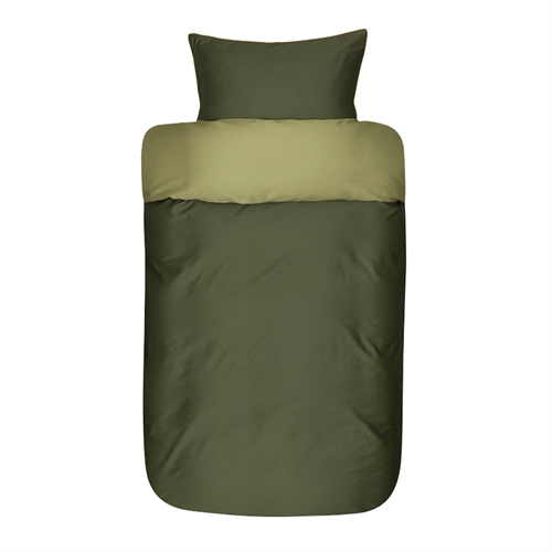 Høie sängkläder dubbeltäcke - 100% mjuk bomullssatin - 200x220 cm - Grönt Oslo bäddset  från Høie of Scandinavia