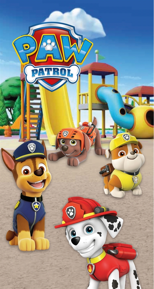 Paw Patrol handduk - 70x140 cm - 100% bomull - Klar för lek - Mjuk badhandduk med de populära valparna