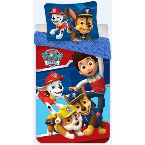 Paw Patrol sängkläder - 140x200 cm - Wuf Wuf Paw Patrol - Vändbart design - Påslakanset i 100% bomull