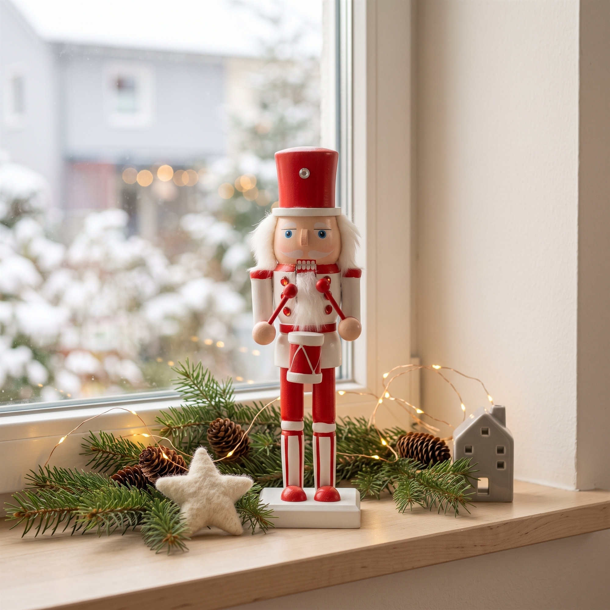 Nötknäppare - 26 cm hög - Med trummor - Nötknäppare julfigur