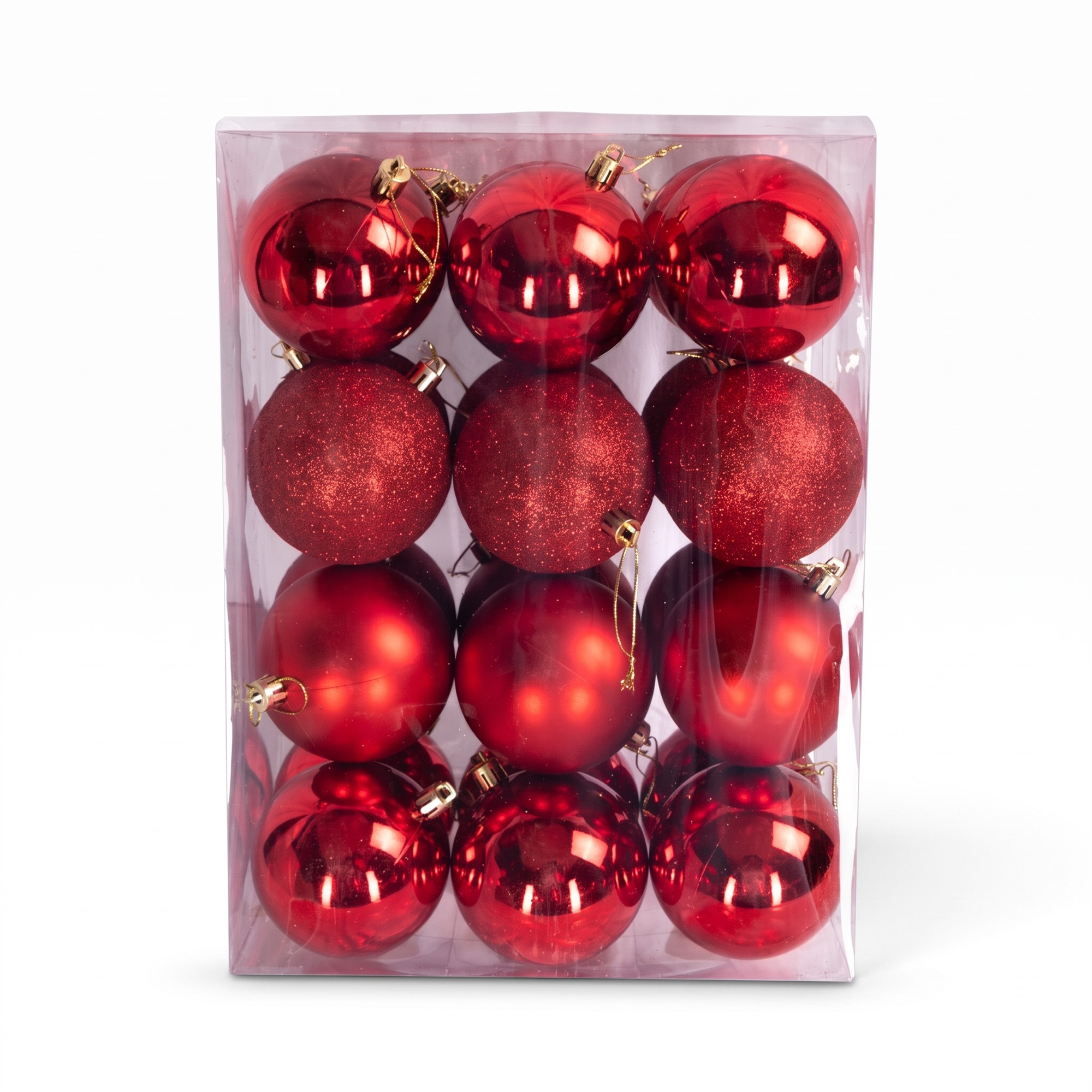 Julkulor - Röda - Paket med 24 st. Mäts 8 cm i diameter