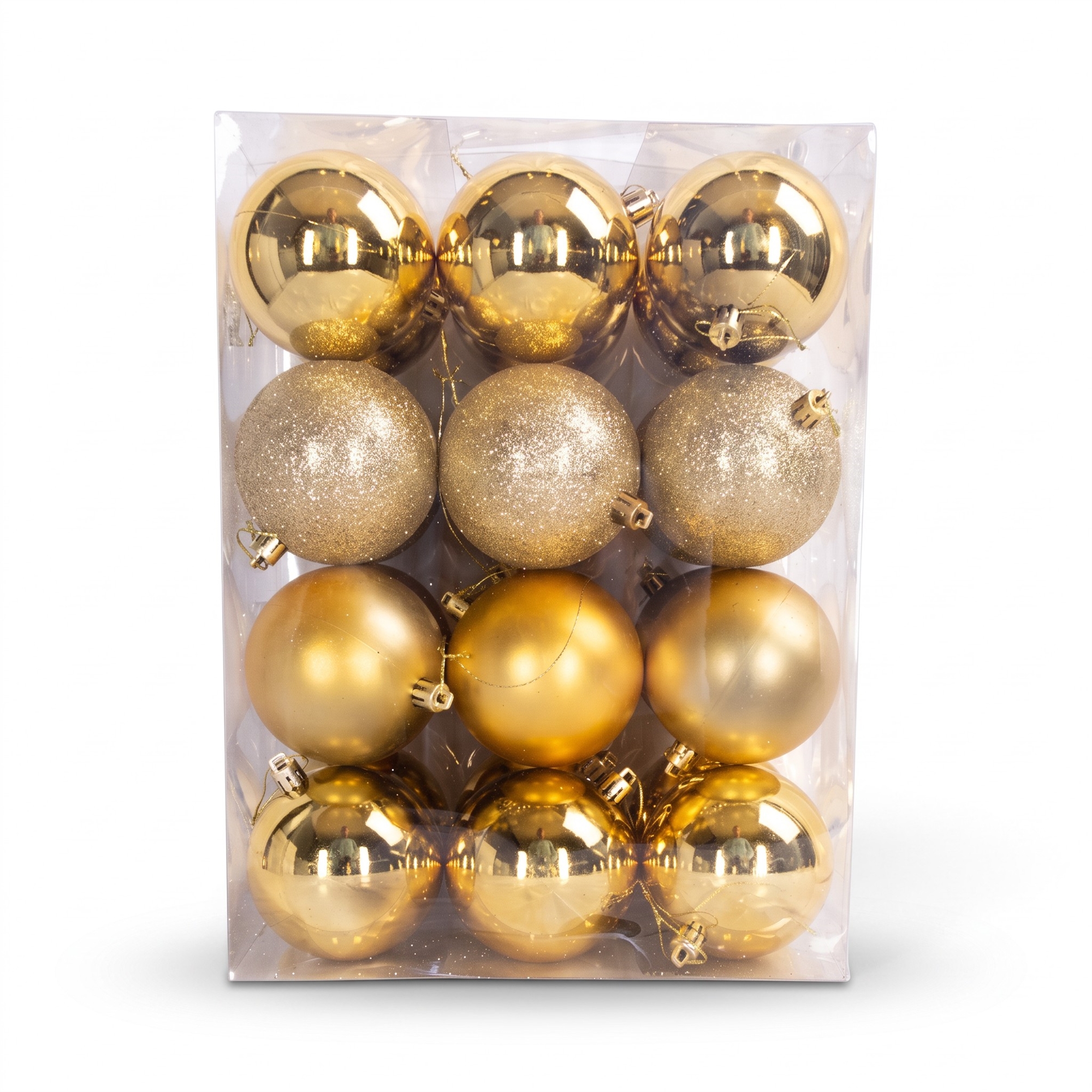 Julkulor - Guld - Paket med 24 st Mäts 8 cm i diameter