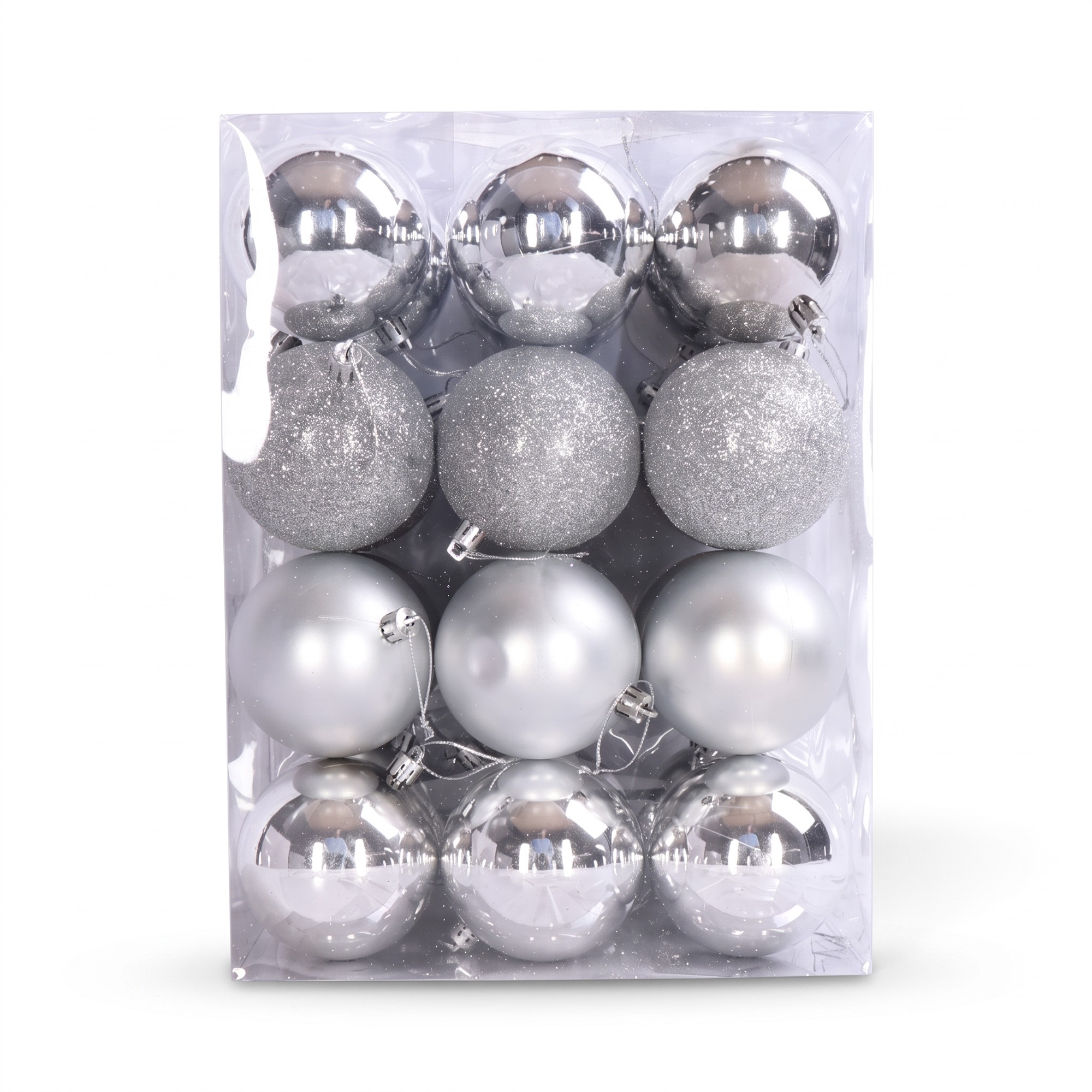 Julkulor - Silver - Paket med 24 st Mäts 8 cm i diameter