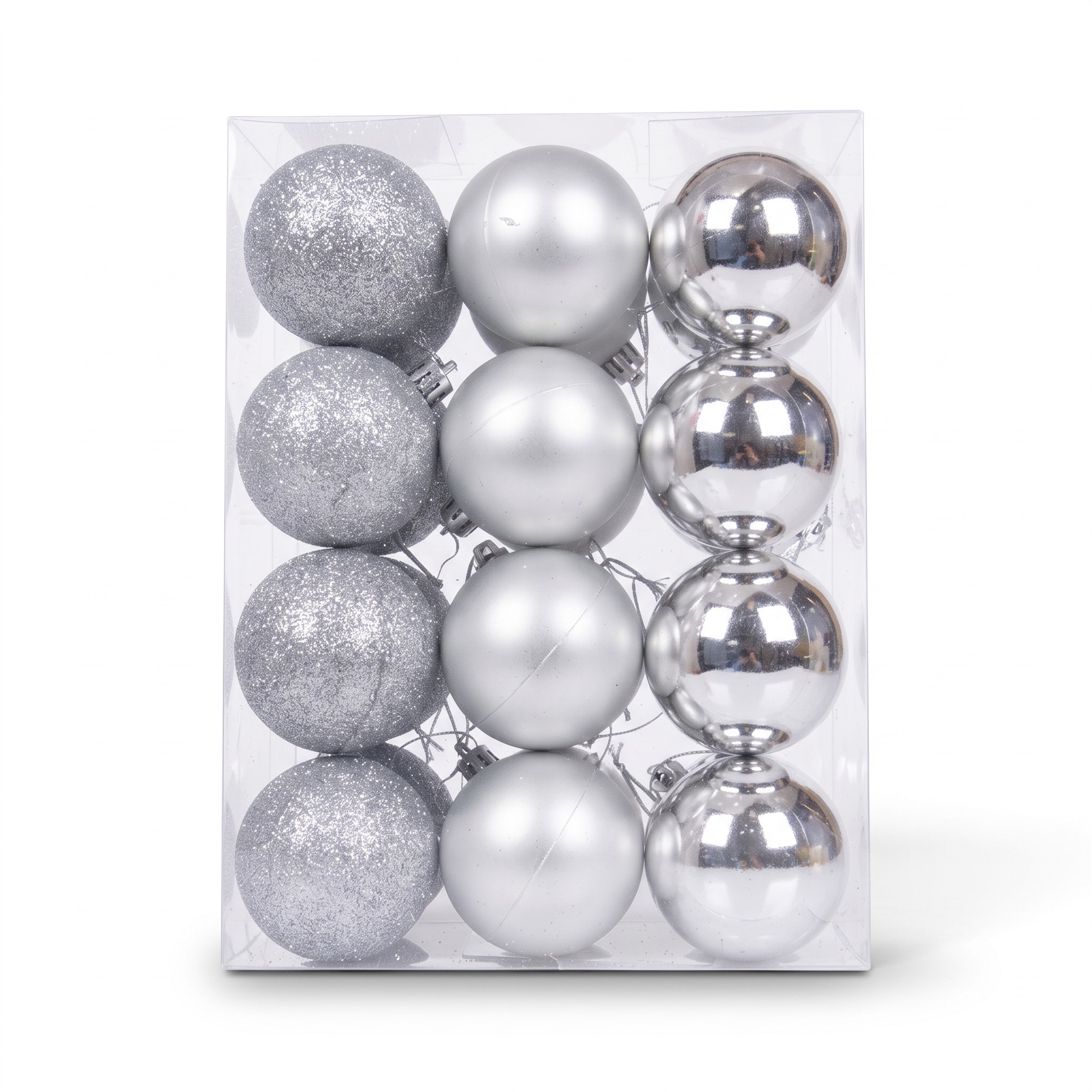 Julkulor - Silver - Paket med 24 st Mäter 6 cm i diameter