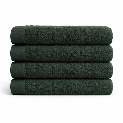 Bomullshandduk - 100% bomull - Badlakan 100x150 cm - Vallmo - Mörkgrön