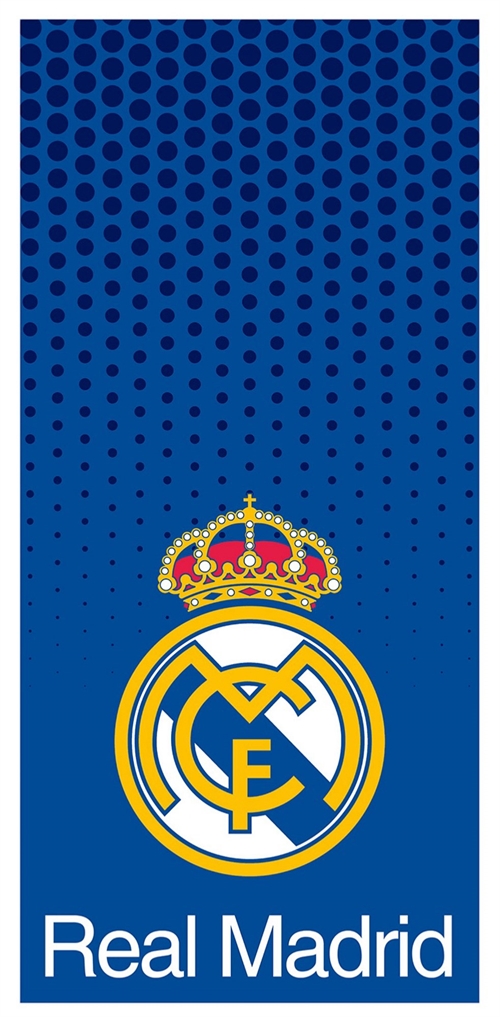 Blå Real Madrid handduk - 70x140 cm - 100% bomull - Mjuk badhandduk med Real Madrid-logga