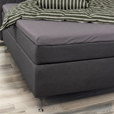 Formsydda lakan 90x200x8 cm - Grå - 100% bomullssatin - Lakan för bäddmadrass