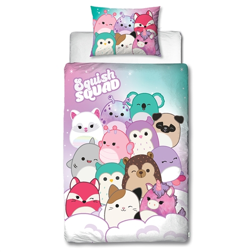 Squishmallows sängkläder - 150x210 cm - Squishmallows 2 i 1 sängkläder - 100 % bomull