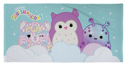 Squishmallows handduk - 70x140 cm - 100% bomull - Mjuk badhandduk med de populära gosedjuren