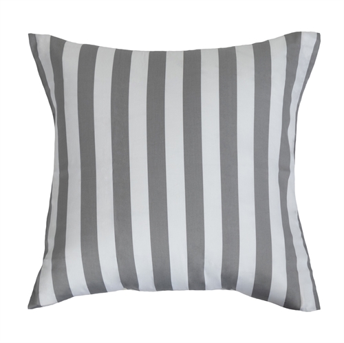 Kuddfodral 60x63 cm - Mjuk bomullssatin - Nordic Stripe - Grå och vit